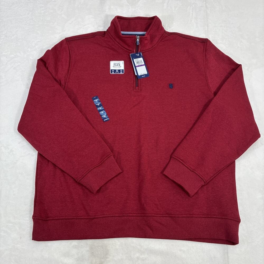 IZOD Advantage SportFlex XXL Performance Fleece Quarter-Zip Pullover NWT Charity